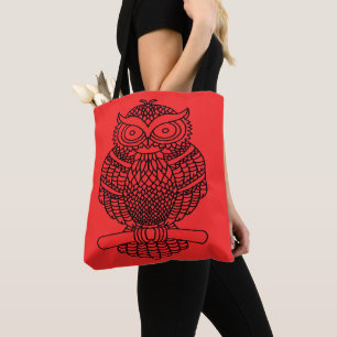 Uil (rood) - Totaal Tote Bag