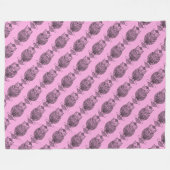 Uil (roze) - Fleece Deken (Voorkant (Horizontaal))