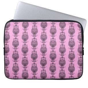 Uil (roze) - Laptophoes Laptop Sleeve