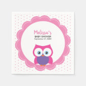 Uil Roze Meisje Sweet Schattig Expressive Eyes Servet (Voorkant)