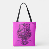 Uil (roze) - Tote Bag (Achterkant)