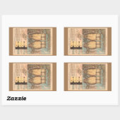  uil schattig herfst kind ambacht bruin blauw rechthoekige sticker (Vel)