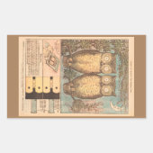  uil schattig herfst kind ambacht bruin blauw rechthoekige sticker (Voorkant)