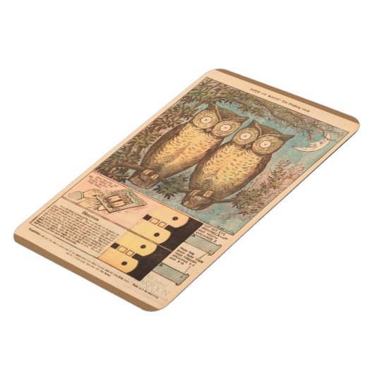  uil schattige herfst ambachtelijke kinderen blauw magneet (Linkerzijde)