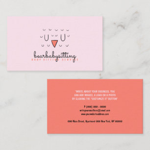 Uil Schattige Vogel Gezicht Dier Baby Nanny Visitekaartje