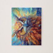 Uil Schilderen Abstracte Kunst Kleurrijke Waterver Legpuzzel (Verticaal)