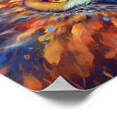 Uil Schilderen Abstracte Kunst Kleurrijke Waterver Poster (Hoek)