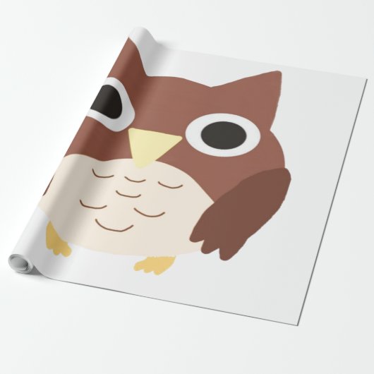 Uil schilderij kunst cadeaupapier (Uitgerold)
