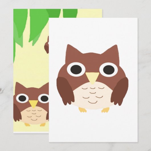 Uil schilderij kunst kaart (Voorkant / Achterkant)