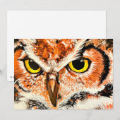 Uil Schilderij Print Feestdagenkaart (Voorkant / Achterkant)