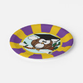 Uil school kleuren rood en goud Afstuderen Papieren Bordje (Gekanteld)