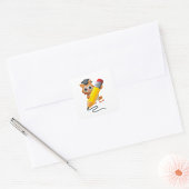 Uil Schrijft Vierkante Sticker