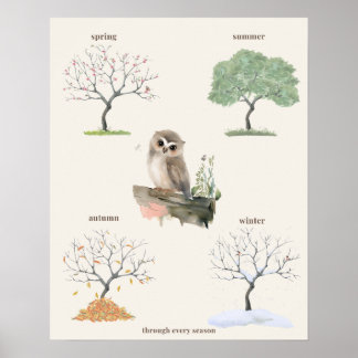 Uil Seizoenen Poster