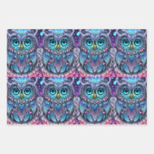 Uil set van cadeau inpakpapier vel (Voorkant 2)