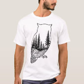 Uil Silhouet met Bos Scene T-shirt (Voorkant)