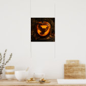Uil Silhouet Rustieke Pompoen Poster (Keuken)