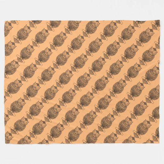 Uil (sinaasappel) - Sherpa Deken (Voorkant (Horizontaal))