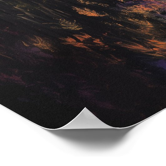 Uil Skull Black Moon Witchy AI Art Matte Waarde Poster (Hoek)