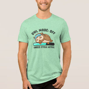 Uil Slaapstand Uit Grappige Snooze Cyclus Humor Tri-Blend Shirt