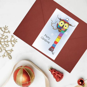 Uil Sneeuwvlokken Sjaal Pet Schattige Rechthoekige Sticker