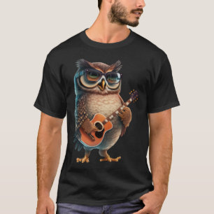 Uil Spelen Elektrische Gitaar Dierlijke Uil Gitaar T-shirt