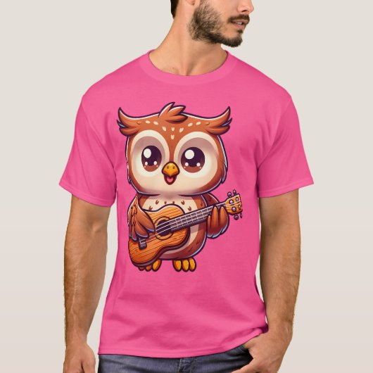 Uil Spelen Gitaar T-shirt (Voorkant)