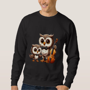 Uil spelen viool Grappig Musical Uil Art Outfit Lo Trui