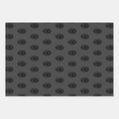 Uil Spider Evil Eye | Zwart op grijs | Inpakpapier Vel (Voorkant 2)