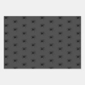 Uil Spider Evil Eye | Zwart op grijs | Inpakpapier Vel (Voorkant)