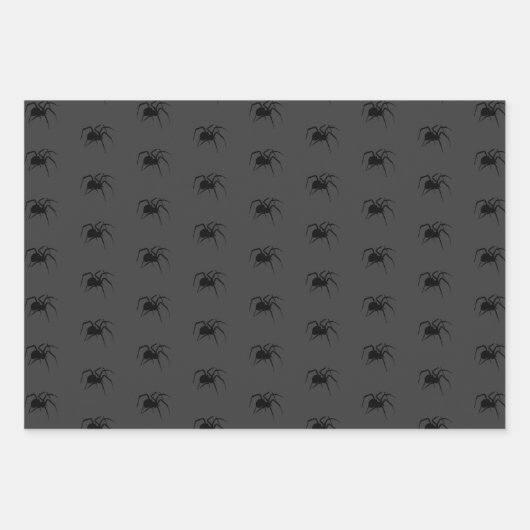 Uil Spider Evil Eye | Zwart op grijs | Inpakpapier Vel (Voorkant)