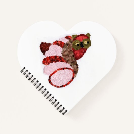 Uil Spiraalgebonden Hart Notebook Notitieboek (Voorkant)
