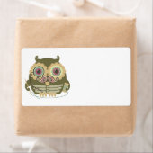 Uil steampunk skelet snor naainaald etiket (Insitu)