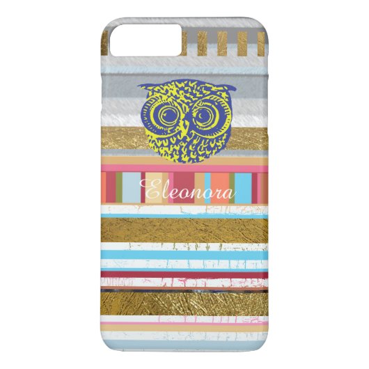uil, strepen en naam Case-Mate iPhone case (Achterkant)