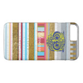 uil, strepen en naam Case-Mate iPhone case (Achterkant (Horizontaal))