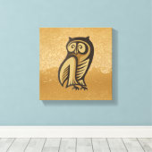 Uil Symbool Kleur Canvas Afdruk (Insitu (Houten vloer))