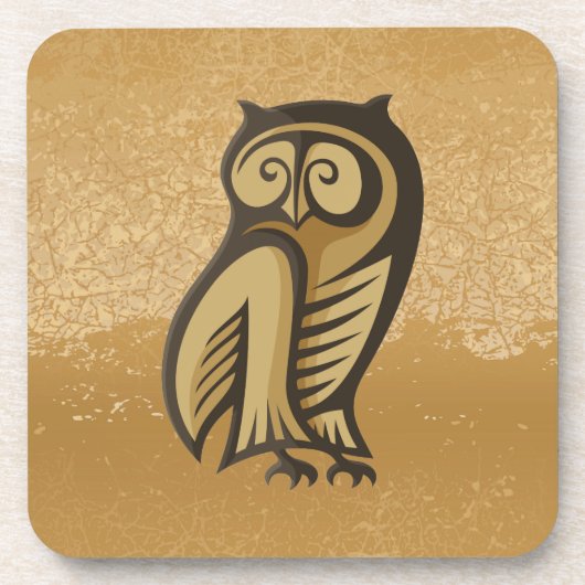 Uil Symbool Kleur Drankjes Onderzetter (Voorkant)