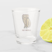 Uil Symbool Kleur Shot Glas (Achterkant)