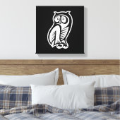 Uil Symbool Wit Canvas Afdruk (Insitu (Slaapkamer))