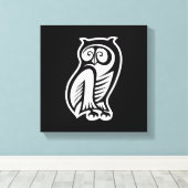 Uil Symbool Wit Canvas Afdruk (Insitu (Houten vloer))