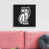 Uil Symbool Wit Canvas Afdruk (Insitu (Woonkamer))