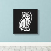 Uil Symbool Wit Canvas Afdruk (Insitu (Houten vloer))