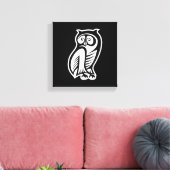 Uil Symbool Wit Canvas Afdruk (Insitu (Woonkamer))