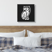 Uil Symbool Wit Canvas Afdruk (Insitu (Slaapkamer))