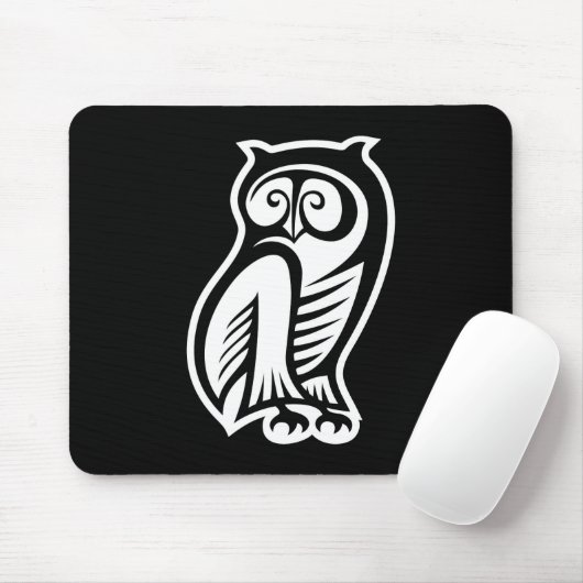 Uil Symbool Wit Muismat (Met muis)