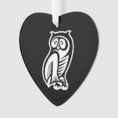 Uil Symbool Wit Ornament (voorkant)