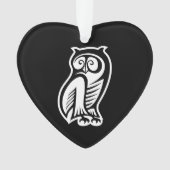 Uil Symbool Wit Ornament (voorkant)