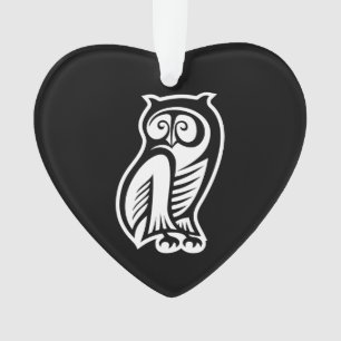 Uil Symbool Wit Ornament
