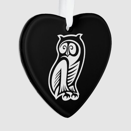 Uil Symbool Wit Ornament (voorkant)