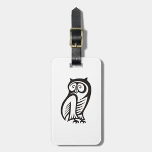 Uil Symbool Zwart Bagagelabel