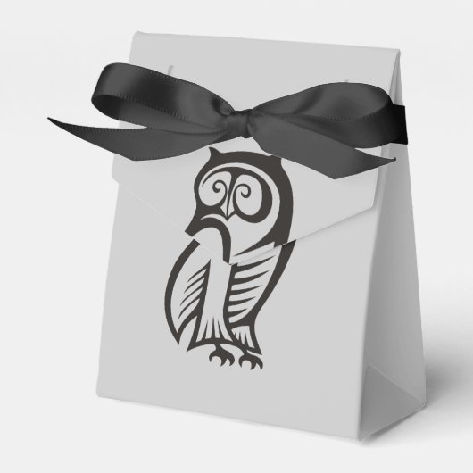 Uil Symbool Zwart Bedankdoosjes (Voorkant Zijde)